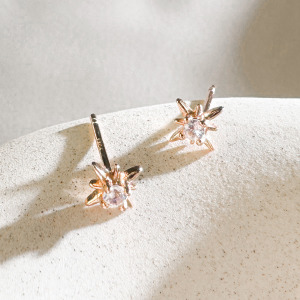 天然石│月光石璀璨光芒 ‧ 純銀耳環