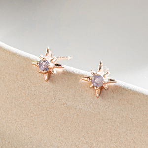 天然石│堇青石璀璨光芒 ‧ 純銀耳環