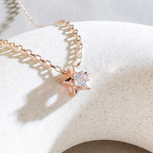天然石│拉長石繁星告白 ‧ 純銀項鍊