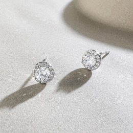 滿鑽圓 ‧ 純銀耳環