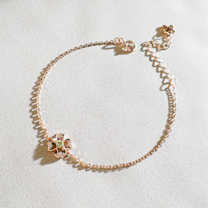 天然石│橄欖石遇見幸運 ‧ 純銀手鍊