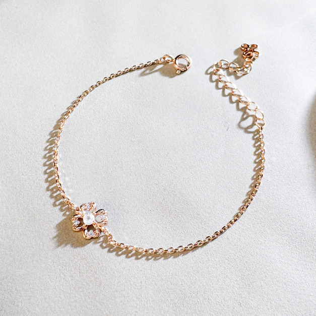 天然石│月光石遇見幸運 ‧ 純銀手鍊