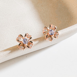 天然石│堇青石遇見幸運 ‧ 純銀耳環