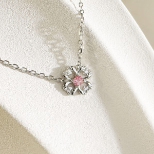 天然石│粉碧璽遇見幸運 ‧ 純銀項鍊