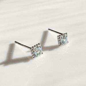 天然石│托帕石獨特浪漫 ‧ 純銀耳環