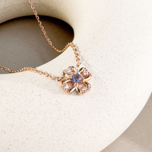 天然石│堇青石遇見幸運 ‧ 純銀項鍊