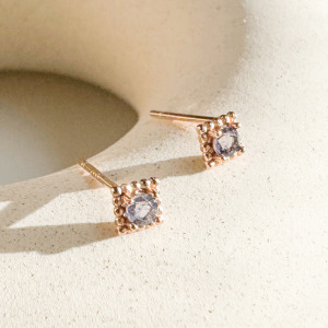 天然石│堇青石獨特浪漫 ‧ 純銀耳環