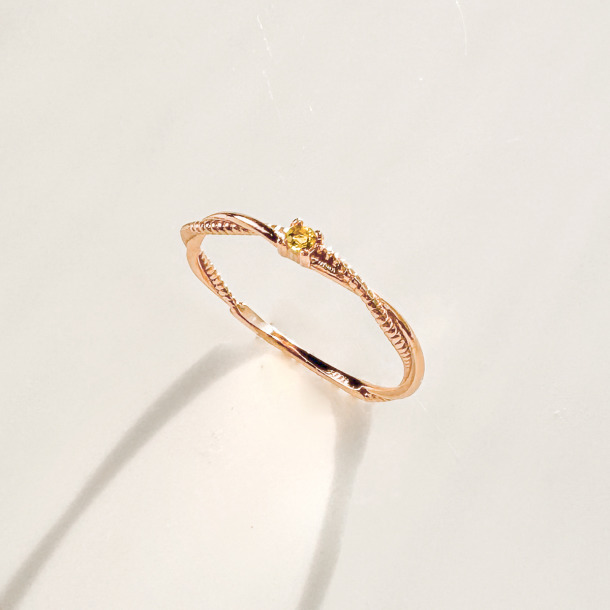 天然石│交織美好黃水晶尾戒 ‧ 純銀戒指