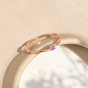 天然石│交織美好紫水晶尾戒 ‧ 純銀戒指