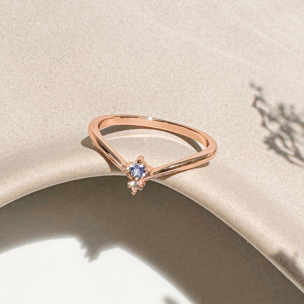 天然石│堇青石餘韻尾戒 ‧ 純銀戒指