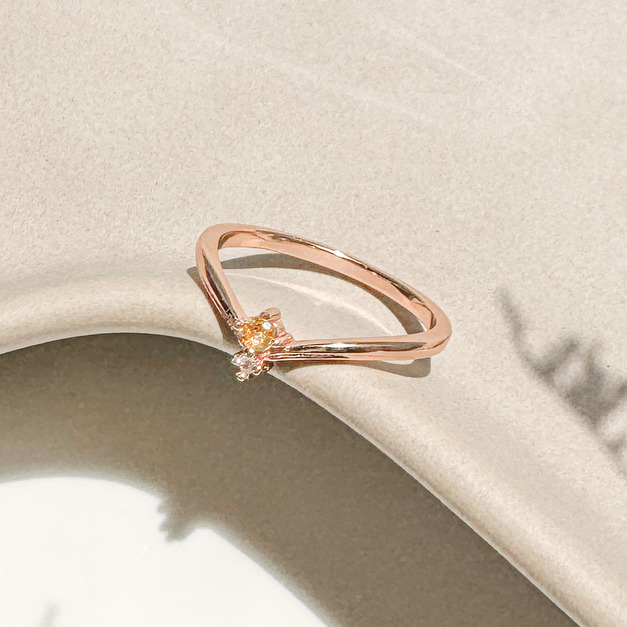 天然石│黃水晶餘韻尾戒 ‧ 純銀戒指