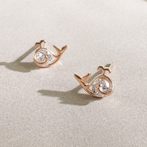 亮鑽小鯨魚 ‧ 純銀耳環