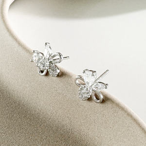 水晶花鑽 ‧ 純銀耳環