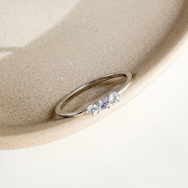 天然石│堇青石 ‧ 海藍寶│幸福輪廓尾戒 ‧ 純銀戒指