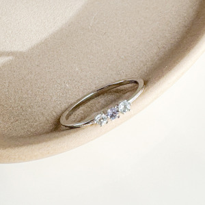 天然石│堇青石 ‧ 海藍寶│幸福輪廓尾戒 ‧ 純銀戒指