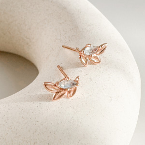 天然石│拉長石月桂女神 ‧ 純銀耳環