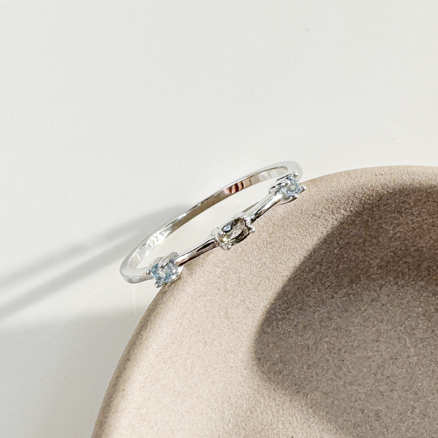 天然石│茶水晶 ‧ 托帕石│幸福特寫 ‧ 純銀戒指