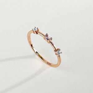 天然石│堇青石 ‧ 托帕石│幸福特寫 ‧ 純銀戒指