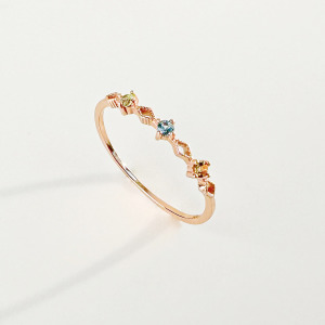 天然石│橄欖石 ‧ 托帕石 ‧ 黃水晶│微光幸福 ‧ 純銀戒指