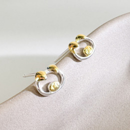 鏤空小豬 ‧ 純銀耳環