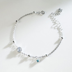 天然石│拉長石 ‧ 托帕石│幸福輪廓 ‧ 純銀手鍊