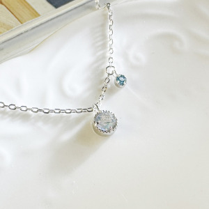 天然石│拉長石 ‧ 托帕石│幸福輪廓 ‧ 純銀項鍊