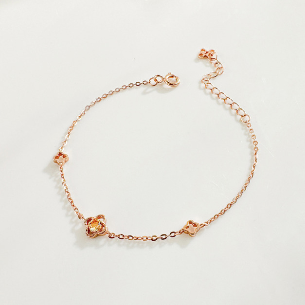 天然石│黃水晶加倍幸運 ‧ 純銀手鍊