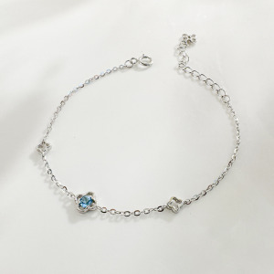 天然石│托帕石加倍幸運 ‧ 純銀手鍊