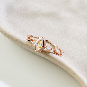 天然石│黃水晶預言家 ‧ 純銀戒指