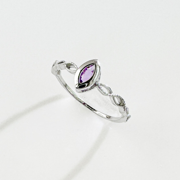 天然石│紫水晶預言家 ‧ 純銀戒指