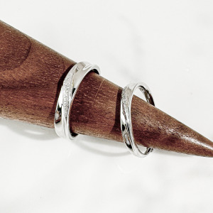 寬版扭轉對戒 ‧ 純銀戒指