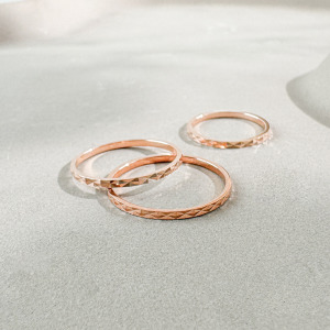 光刻線條 ‧ 純銀戒指 (玫)