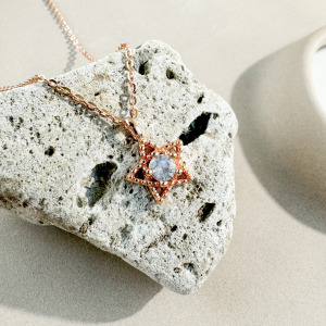 天然石│拉長石璀璨之星 ‧ 純銀項鍊