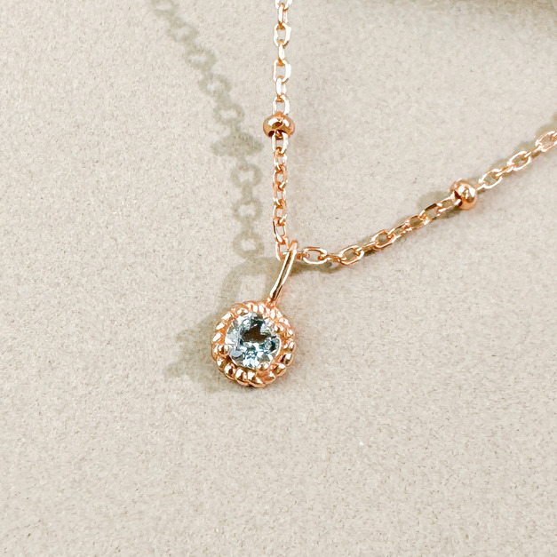 天然石│海藍寶餘韻 ‧ 純銀項鍊