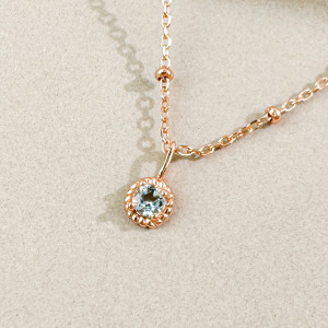 天然石│海藍寶餘韻 ‧ 純銀項鍊