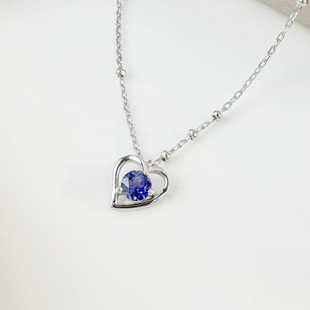 天然石│堇青石理想情人 ‧ 純銀項鍊