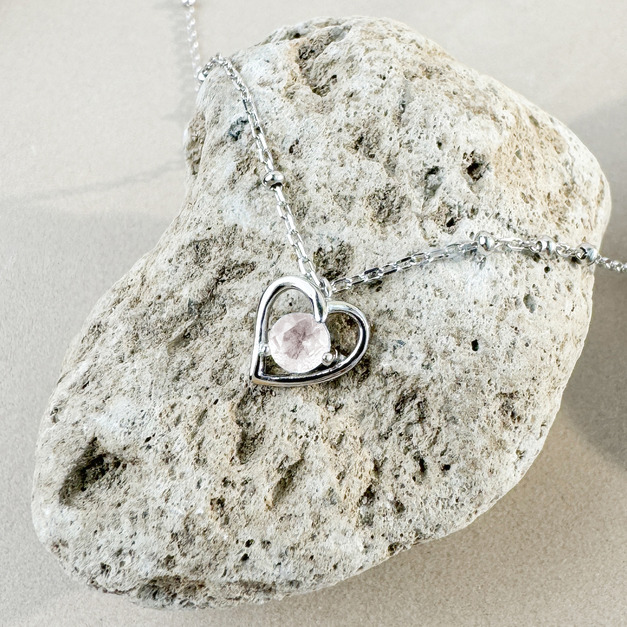 天然石│粉水晶理想情人 ‧ 純銀項鍊