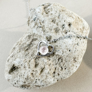 天然石│粉水晶理想情人 ‧ 純銀項鍊