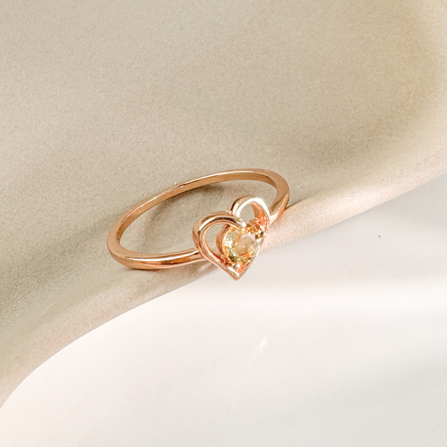 天然石│黃水晶理想情人 ‧ 純銀戒指