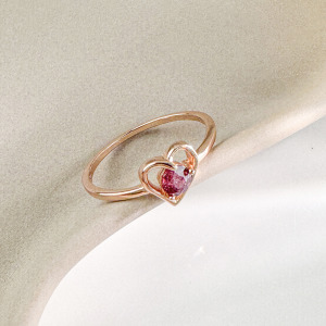 天然石│石榴石理想情人 ‧ 純銀戒指