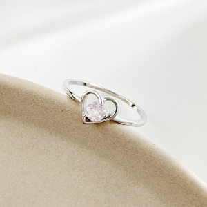 天然石│粉水晶理想情人 ‧ 純銀戒指