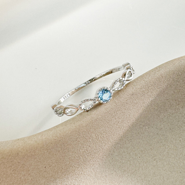 天然石│托帕石幸福期望 ‧ 純銀戒指