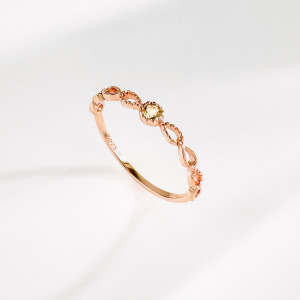 天然石│黃水晶幸福期望 ‧ 純銀戒指