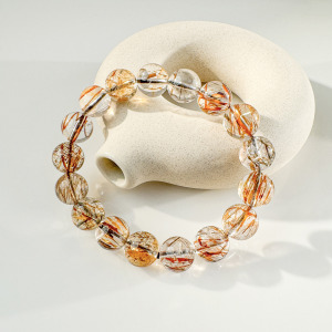 天然石│黑金超七 ‧ 水晶手串