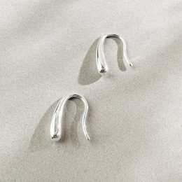 水滴彎勾 ‧ 純銀耳環