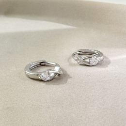 線條雙魚圈 ‧ 純銀耳環