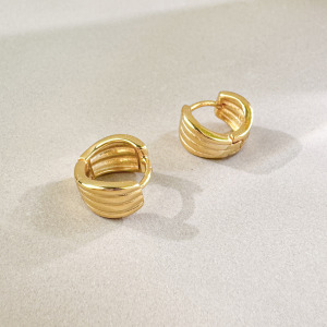 綴夢輪環 ‧ 純銀耳環 (金)