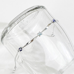 天然石│托帕石 ‧ 堇青石│扭轉時光 ‧ 純銀手鍊