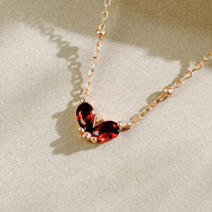 天然石│石榴石夠愛 ‧ 純銀項鍊
