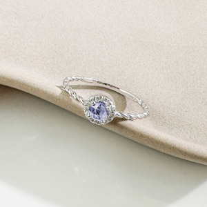 天然石│堇青石燦爛盛開 ‧ 純銀戒指